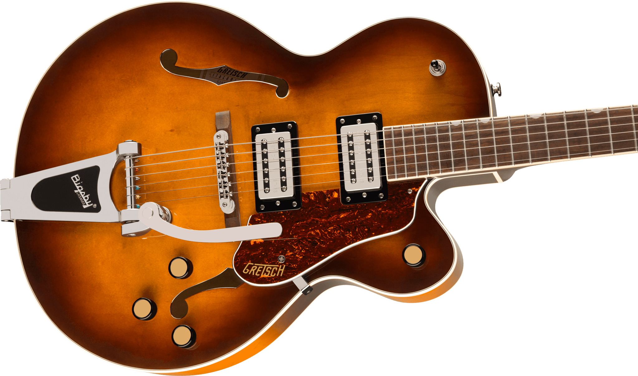 Gretsch G2420T Streamliner Hollow Body w/ Bigsby, Laurel Fingerboard, Broad'Tron BT - 3S Pickups, Robusto Burst by FMIC