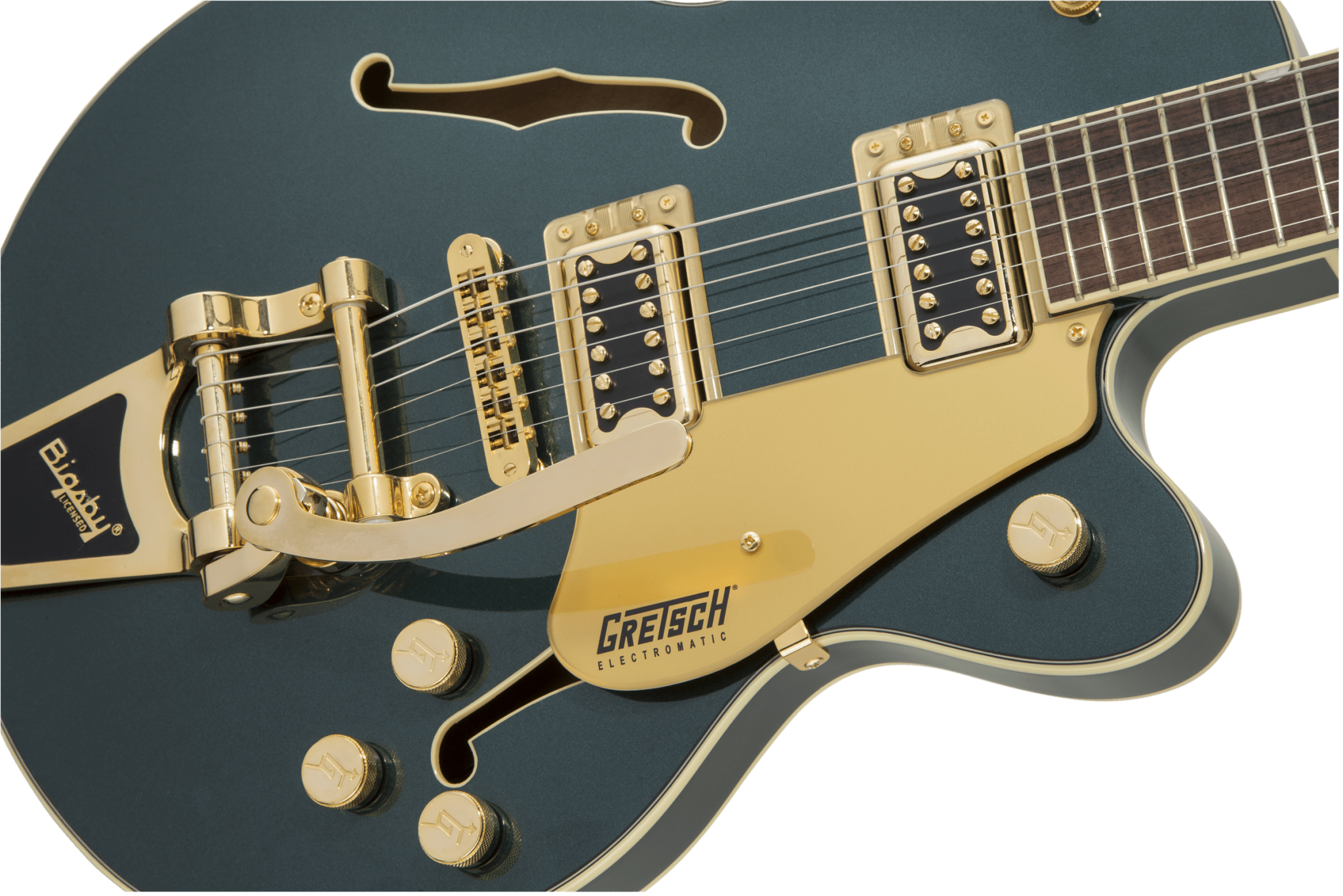 Gretsch G5655TG Electromatic® Center Block Jr. Single - Cut with Bigsby® and Gold Hardware, Laurel Fingerboard, Cadillac Green by FMIC