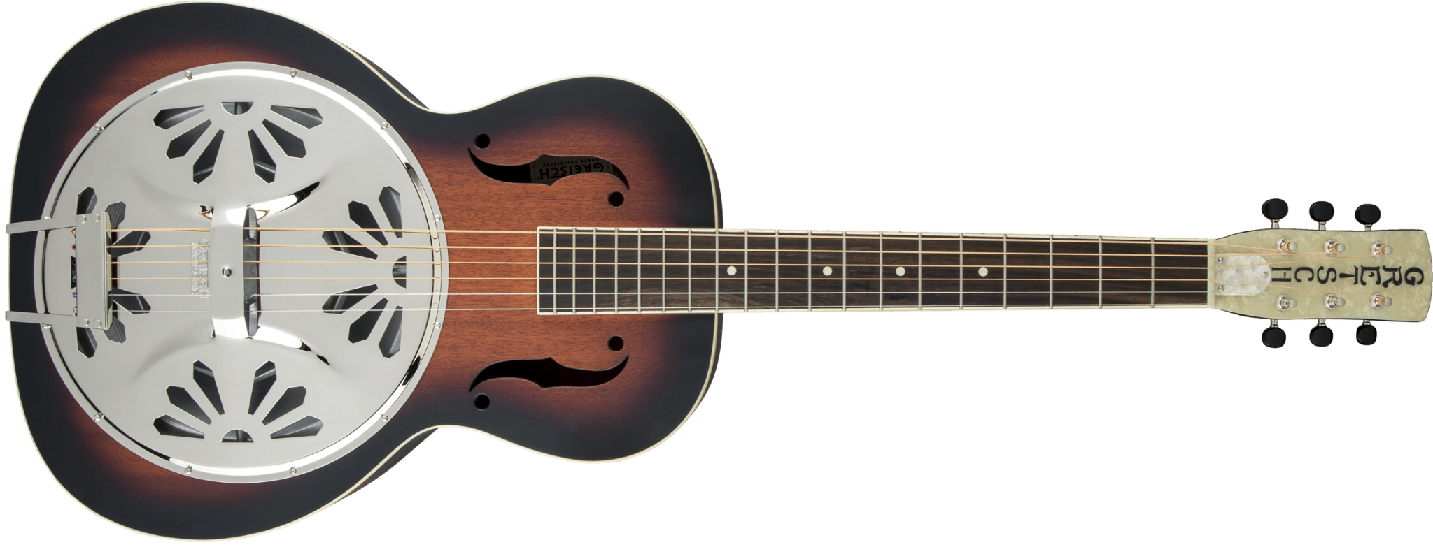 Gretsch G9220 Bobtail™ Round - Neck A.E., Mahogany Body Spider Cone Resonator Guitar, Fishman® Nashville Resonator Pickup, 2 - Color Sunburst by FMIC