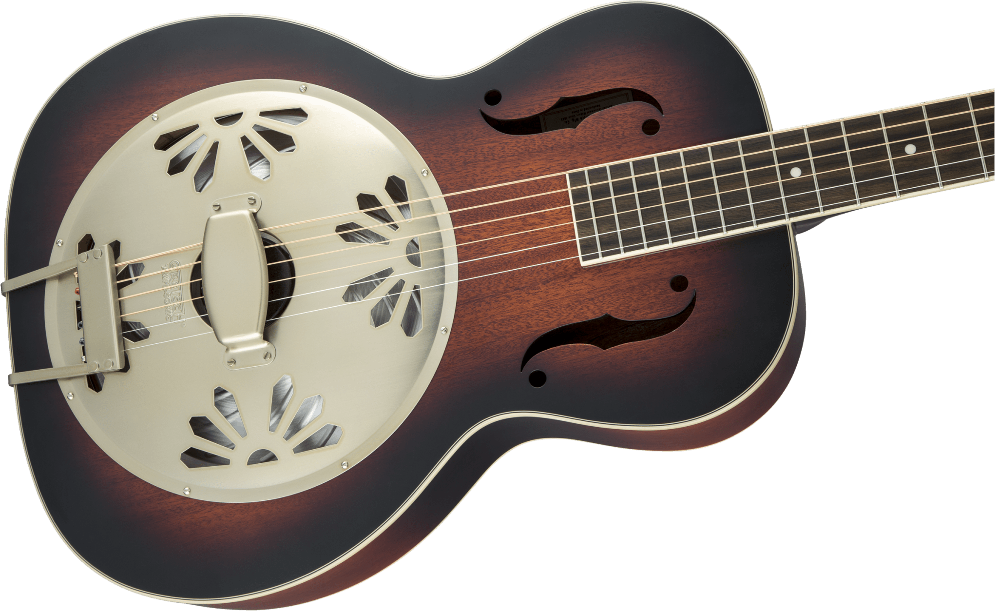 Gretsch G9240 Alligator Round - Neck, Mahogany Body Biscuit Cone Resonator Guitar, 2 - Color Sunburst by FMIC
