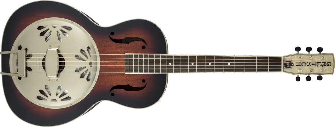 Gretsch G9240 Alligator Round - Neck, Mahogany Body Biscuit Cone Resonator Guitar, 2 - Color Sunburst by FMIC