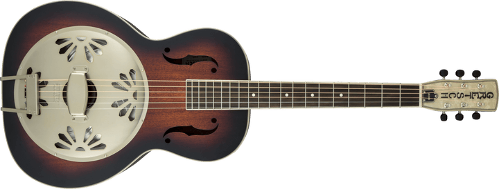 Gretsch G9240 Alligator Round - Neck, Mahogany Body Biscuit Cone Resonator Guitar, 2 - Color Sunburst by FMIC