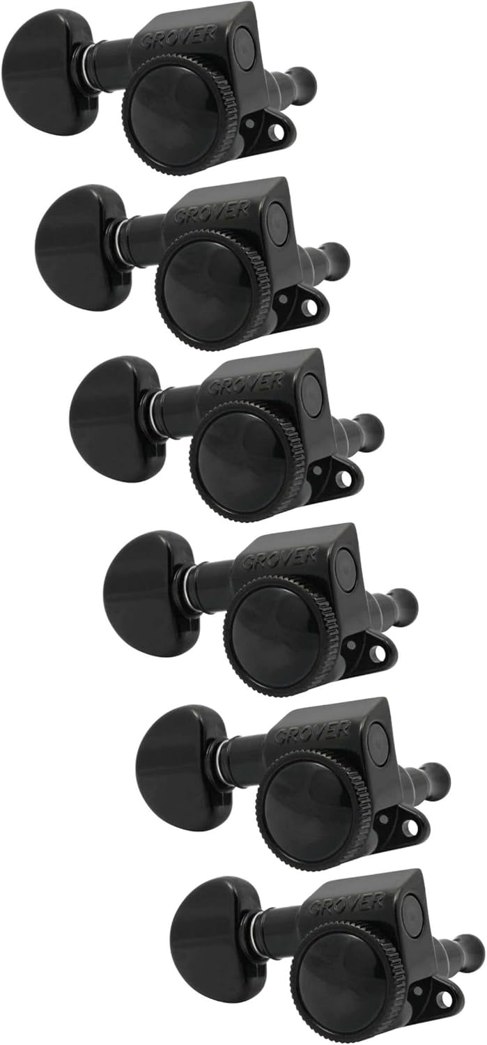 Grover LEFTY Mini Roto - Grip Locking Rotomatics Tuners - Black Chrome by Coast Music