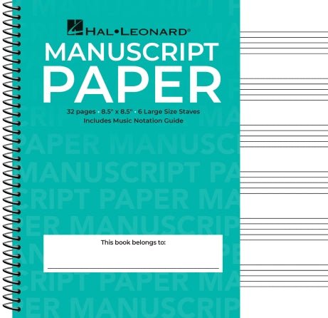 Hal Leonard Wide Staff Wirebound Manuscript Paper (Aqua Cover) by Hal Leonard