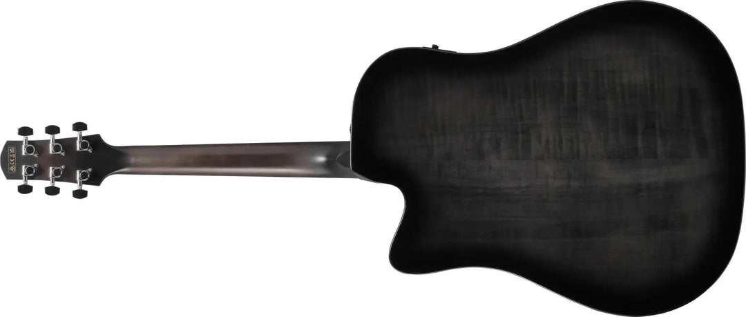 Ibanez AAD77CE Grand Dreadnought Acoustic/Electric Guitar - Transparent Black Sunburst High Gloss by Hoshino