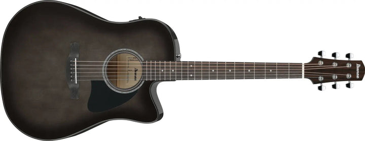 Ibanez AAD77CE Grand Dreadnought Acoustic/Electric Guitar - Transparent Black Sunburst High Gloss by Hoshino