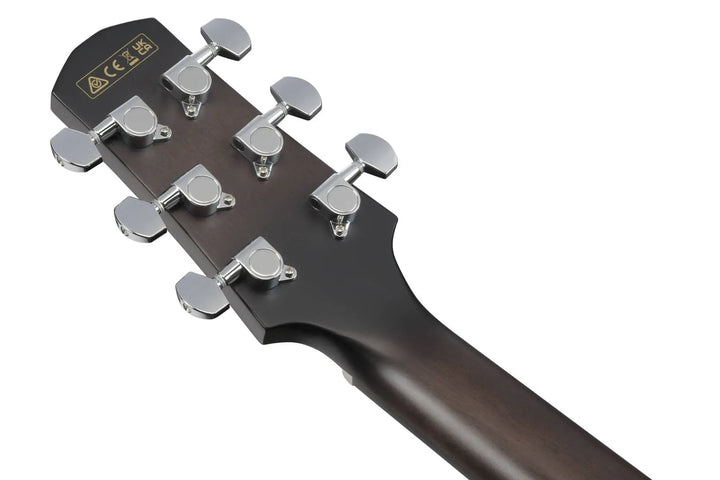 Ibanez AAD77CE Grand Dreadnought Acoustic/Electric Guitar - Transparent Black Sunburst High Gloss by Hoshino