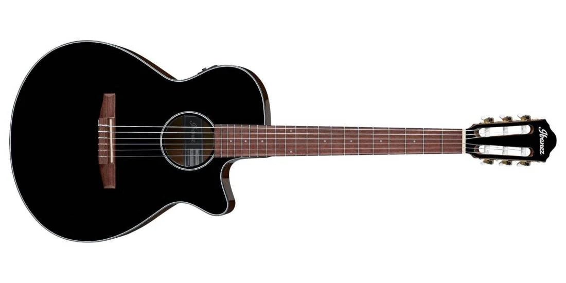 Ibanez AEG50NBKH Single Cutaway Nylon Acoustic/Electric Guitar - Black High Gloss by Hoshino