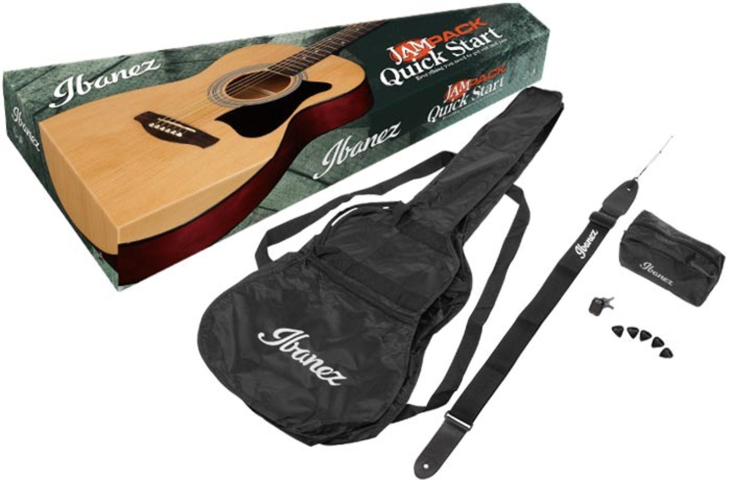 Ibanez IJVC50 Grand Concert Acoustic Guitar Bundle by Hoshino