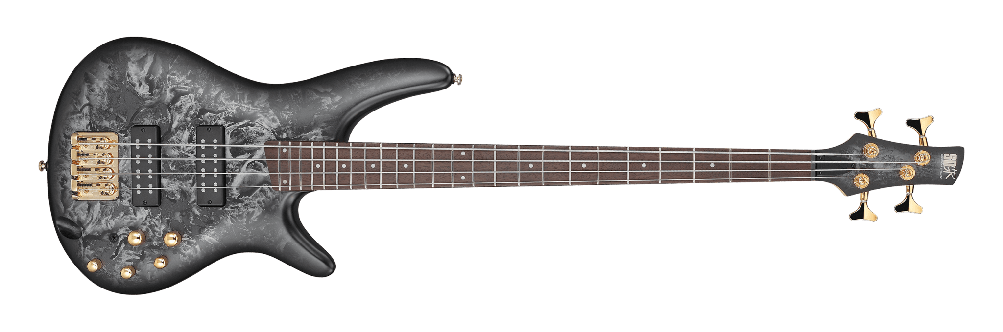 Ibanez SR300EDX Bass Guitar, Black Ice Frozen Matte by Hoshino