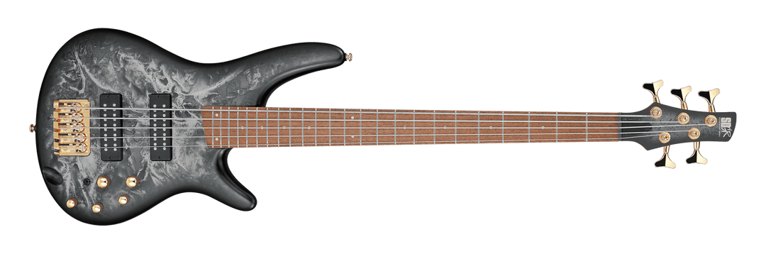 Ibanez SR305EDX 5 String Bass Guitar, Black Ice Frozen Matte by Hoshino