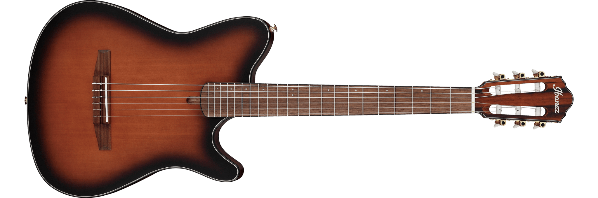 Ibanez Thinline Nylon Acoustic - Electric Guitar, Brown Sunburst by Hoshino