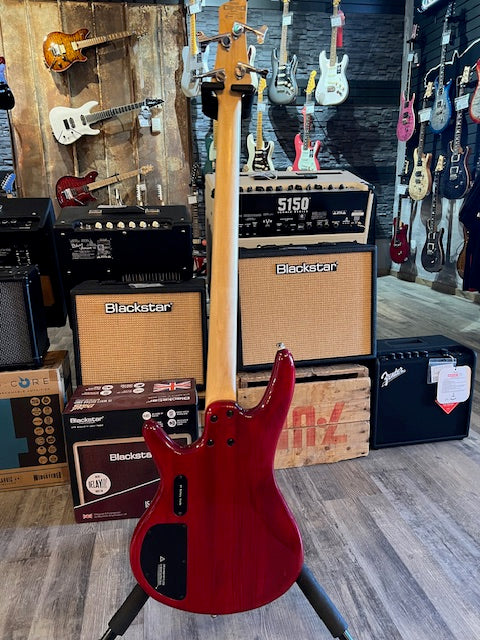 Used Ibanez GSR200 Electric Bass Guitar - Transparent Red with Gigbag