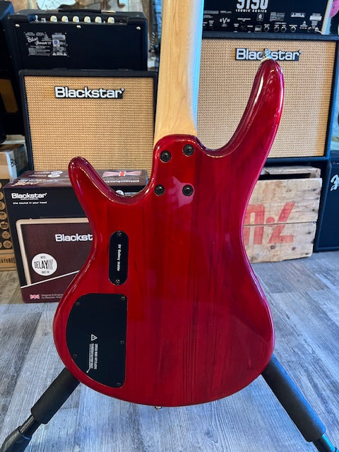 Used Ibanez GSR200 Electric Bass Guitar - Transparent Red with Gigbag