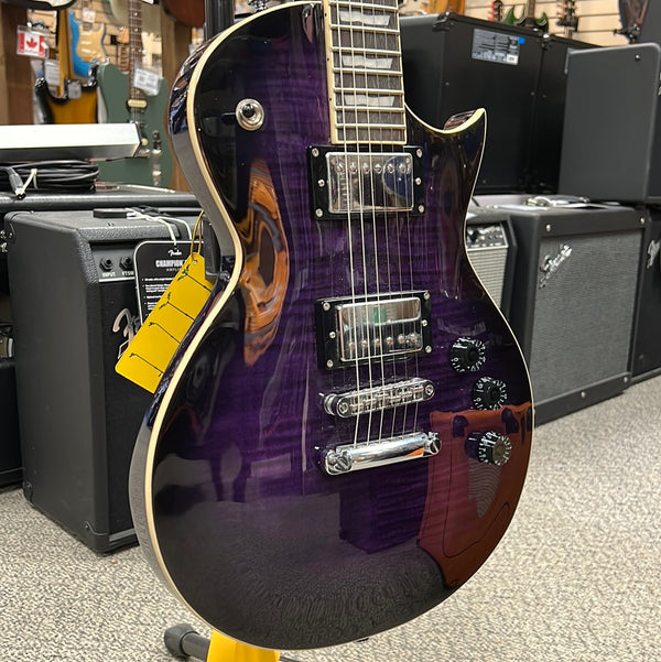 Used ESP LTD EC-256FM Electric Guitar, See Thru Purple Sunburst