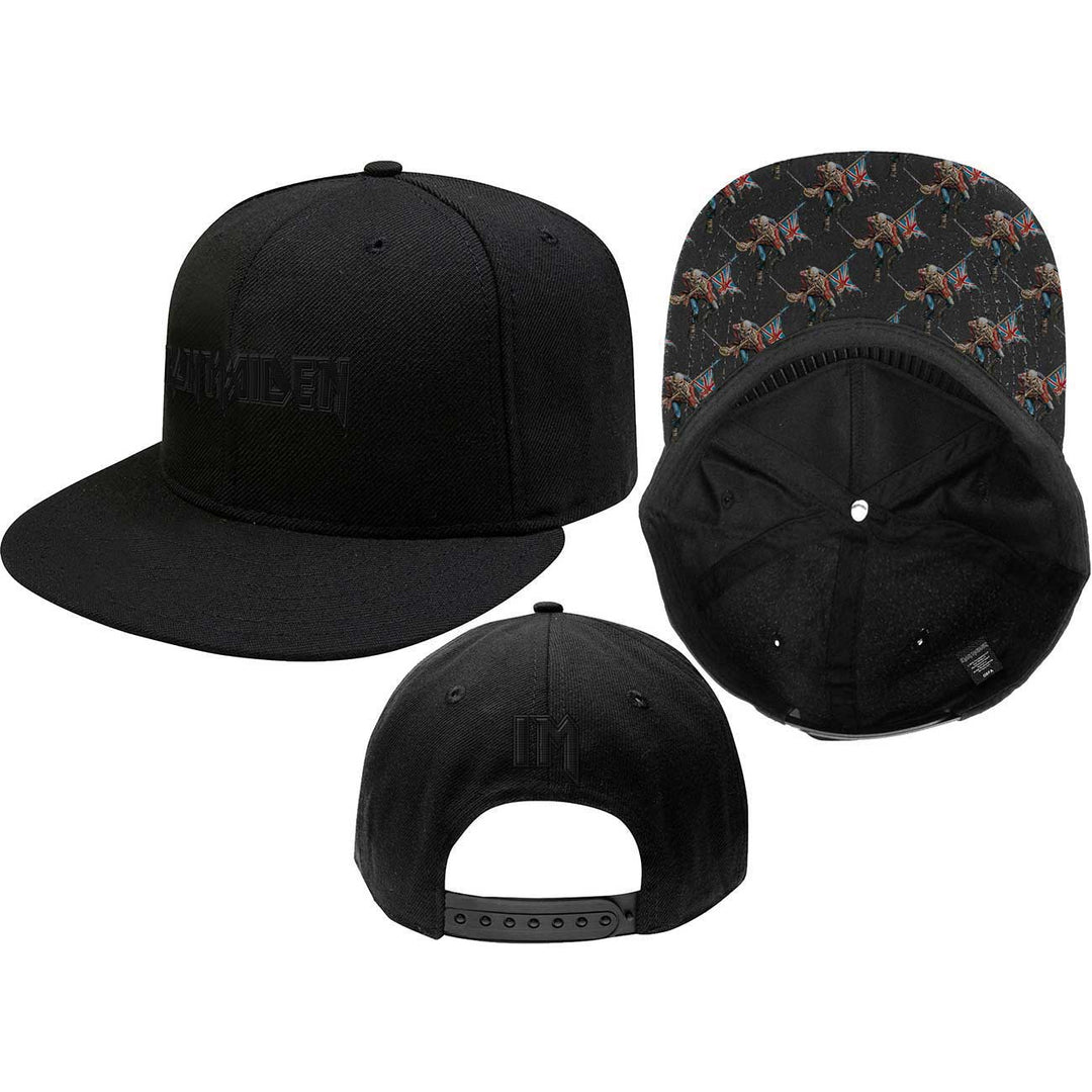 IRON MAIDEN UNISEX SNAPBACK CAP: LOGO & TROOPER by Rock Off Trade