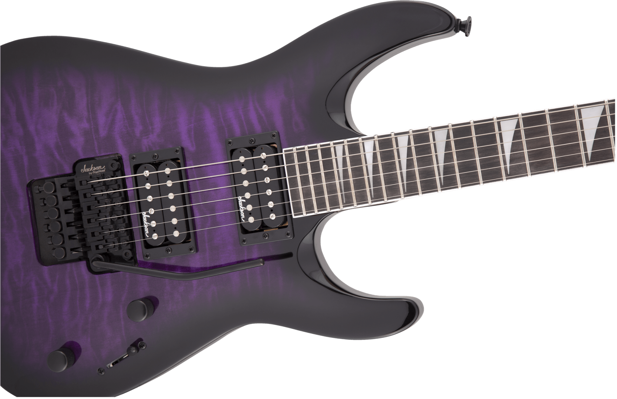 Jackson JS Series Dinky® Arch Top JS32Q DKA, Amaranth Fingerboard, Transparent Purple Burst by FMIC