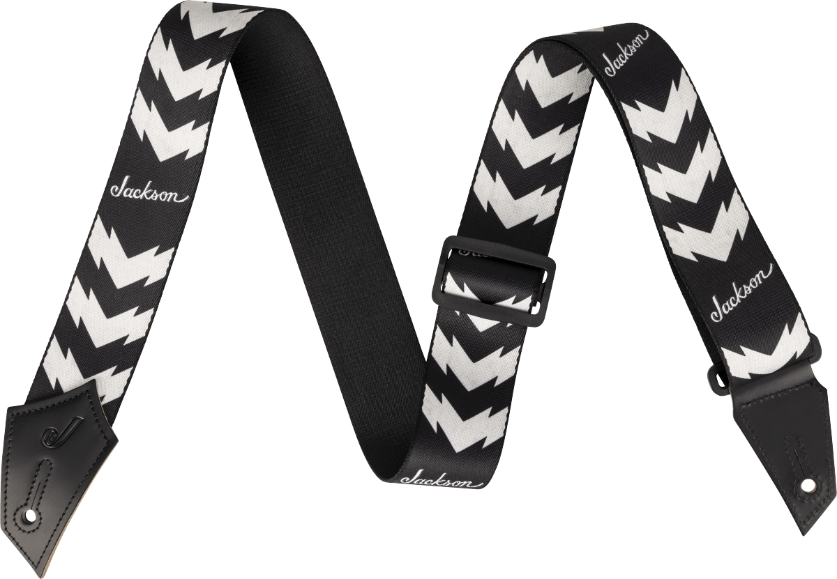 Jackson® Strap with Double V Pattern, Black and White by FMIC