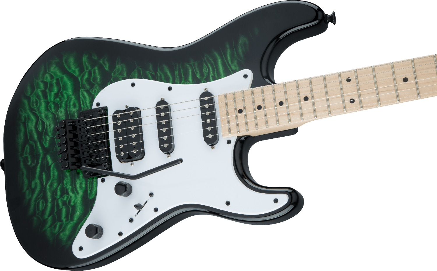Jackson X Series Signature Adrian Smith SDXQM, Maple Fingerboard, Transparent Green by FMIC
