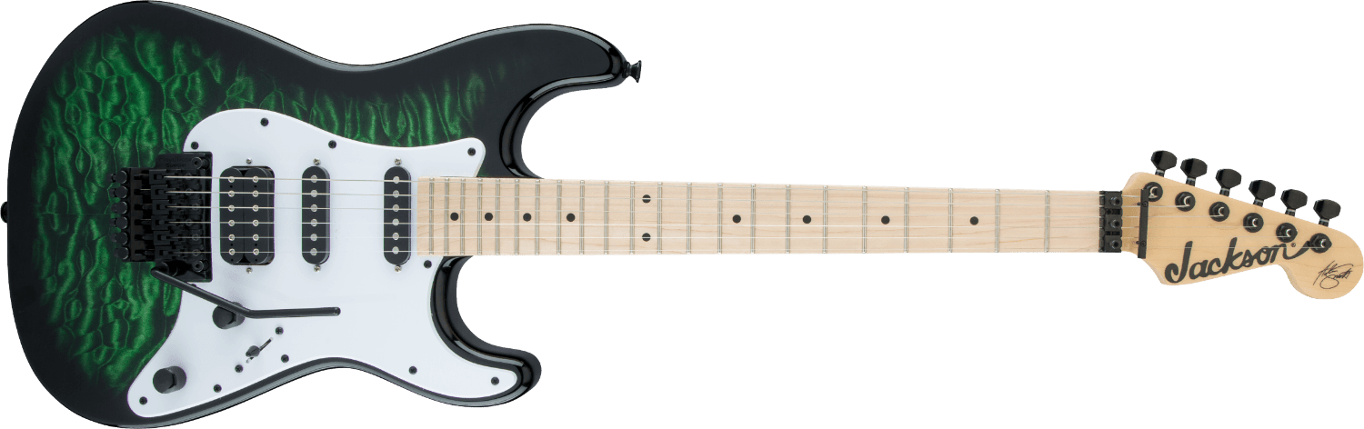 Jackson X Series Signature Adrian Smith SDXQM, Maple Fingerboard, Transparent Green by FMIC