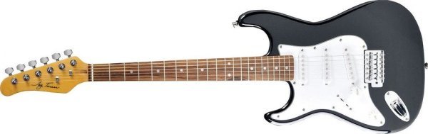 Jay Turser 3/4 Size S - Style lightweight Left - Handed Electric Guitar, Black by Coast Music