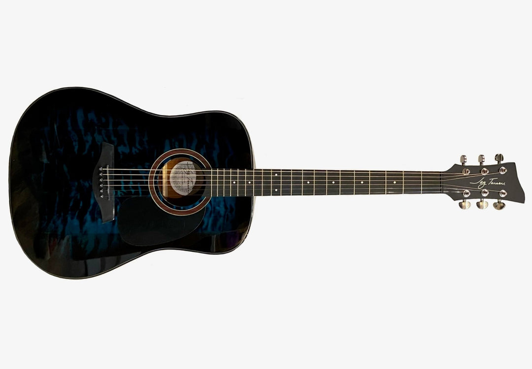 Jay Turser Dreadnought Acoustic Guitar, Full Size, Blue Burst Quilt by Coast Music