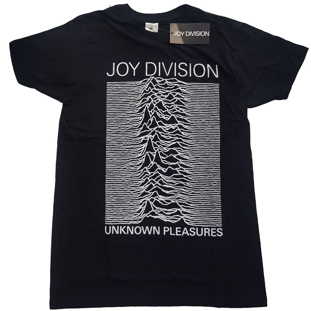 JOY DIVISION UNISEX T - SHIRT: UNKNOWN PLEASURES WHITE ON BLACK by Rock Off Trade