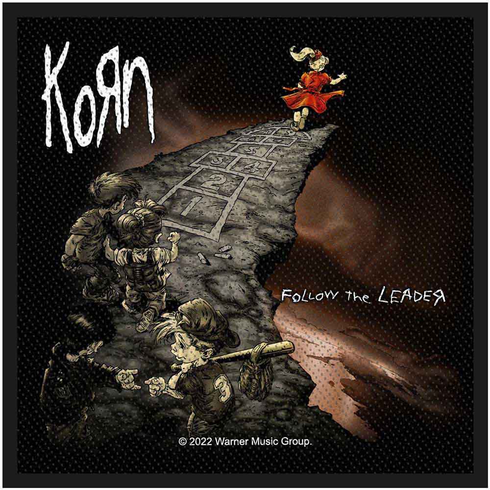 KORN STANDARD WOVEN PATCH FOLLOW THE LEADER by Rock Off Trade