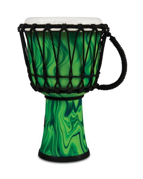 Latin Percussion World 7" Rope Circle Djembe, Green Marble by Coast Music
