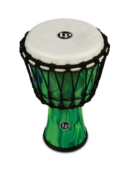 Latin Percussion World 7" Rope Circle Djembe, Green Marble by Coast Music