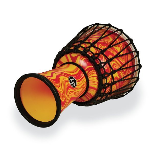 Latin Percussion World 7" Rope Circle Djembe, Orange Marble by Coast Music