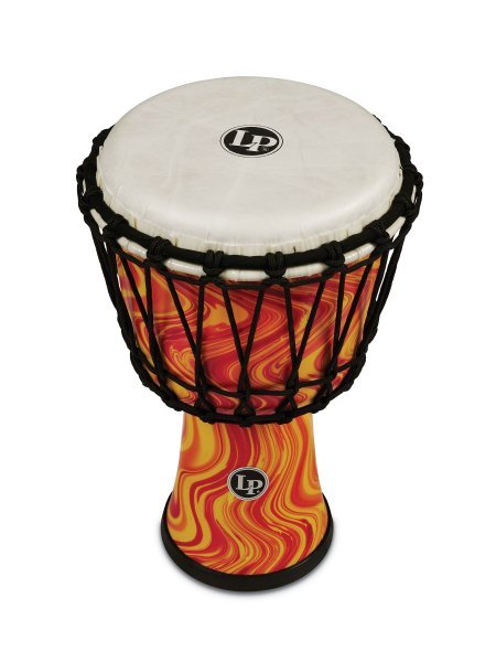 Latin Percussion World 7" Rope Circle Djembe, Orange Marble by Coast Music