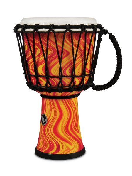 Latin Percussion World 7" Rope Circle Djembe, Orange Marble by Coast Music