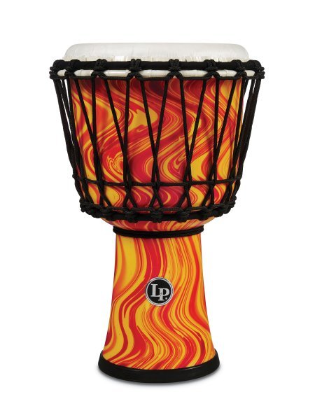 Latin Percussion World 7" Rope Circle Djembe, Orange Marble by Coast Music