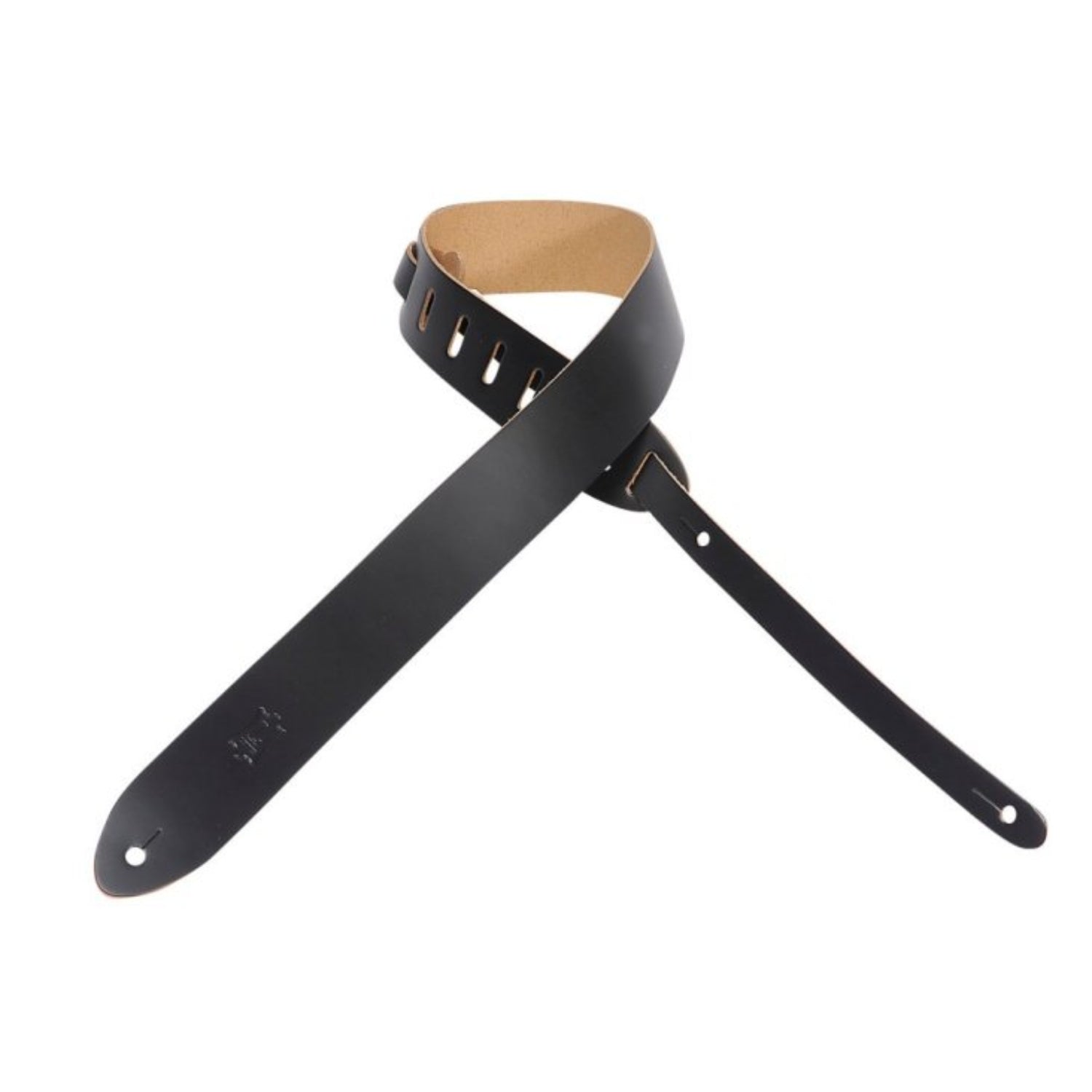 Levy's 2" Chrome - tan Leather Guitar Strap, Black by Levy's Leathers
