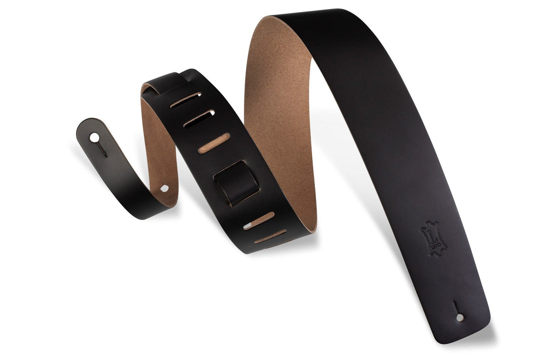 Levy's 2.5" Leather Guitar Strap, Black by Levy's Leathers