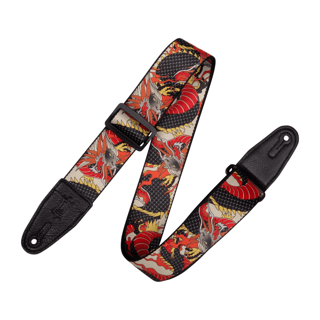 LEVY'S Eastern Harmony Series Guitar Strap, Red Dragon by Levy's Leathers