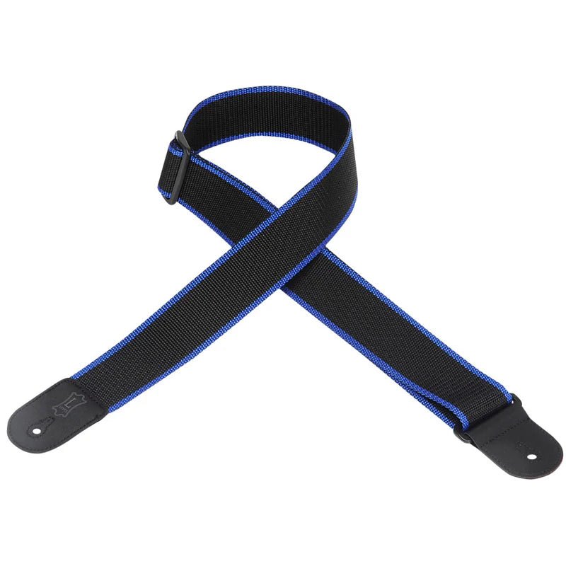 Levy's Guitar Strap, Black/Blue by Levy's Leathers