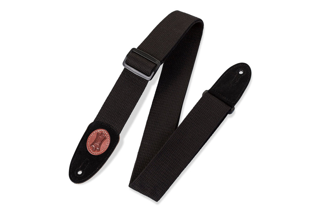 Levy's Signature Series Cotton Guitar Strap w/ Suede, Black by Levy's Leathers