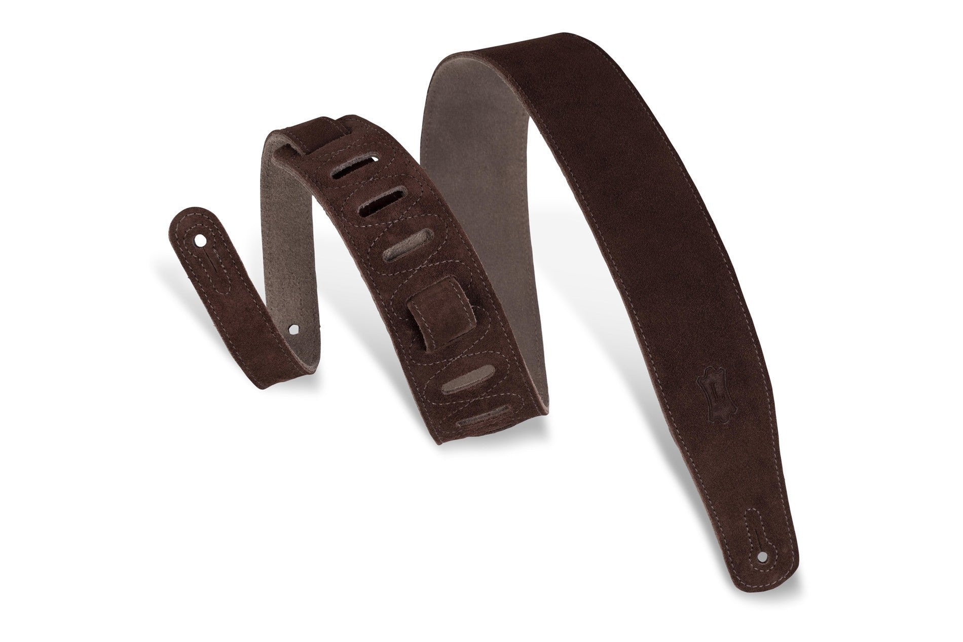 Levy's Suede 2.5" Guitar Strap, Brown by Levy's Leathers