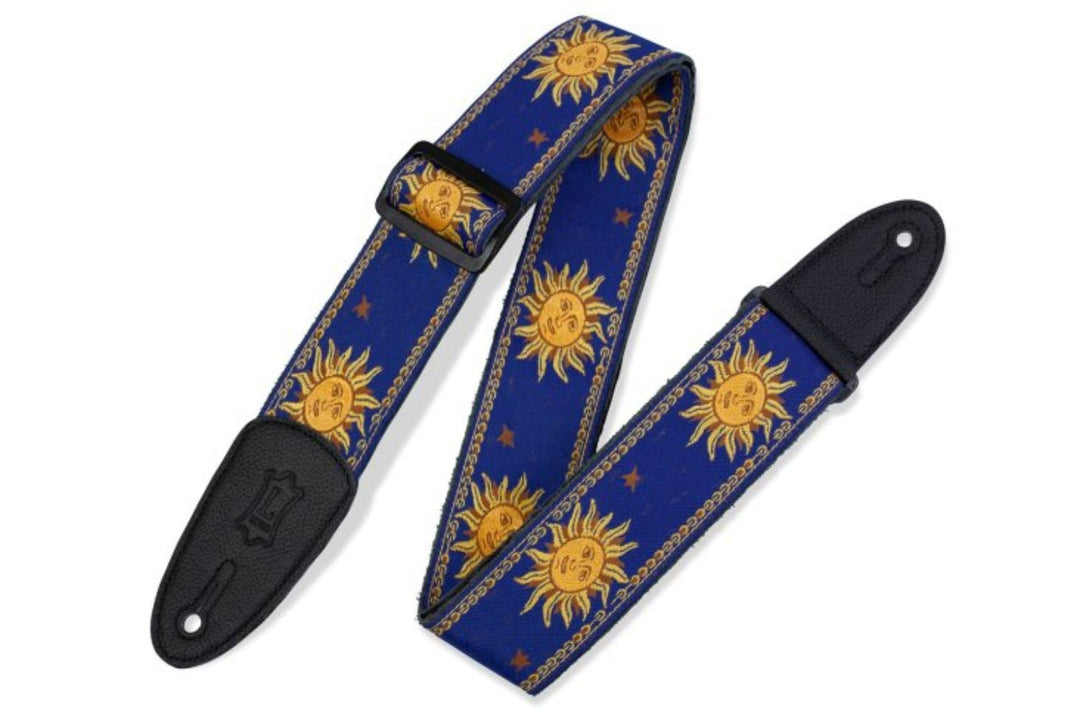 Levy's Sun Design Jacquard Weave 2" Guitar Strap, Blue by Levy's Leathers
