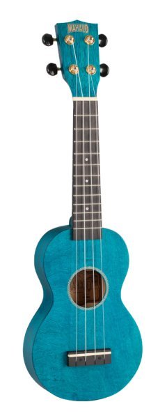 Mahalo Slimline Series Soprano Ukulele With Carry Bag, Transparent Blue by Coast Music