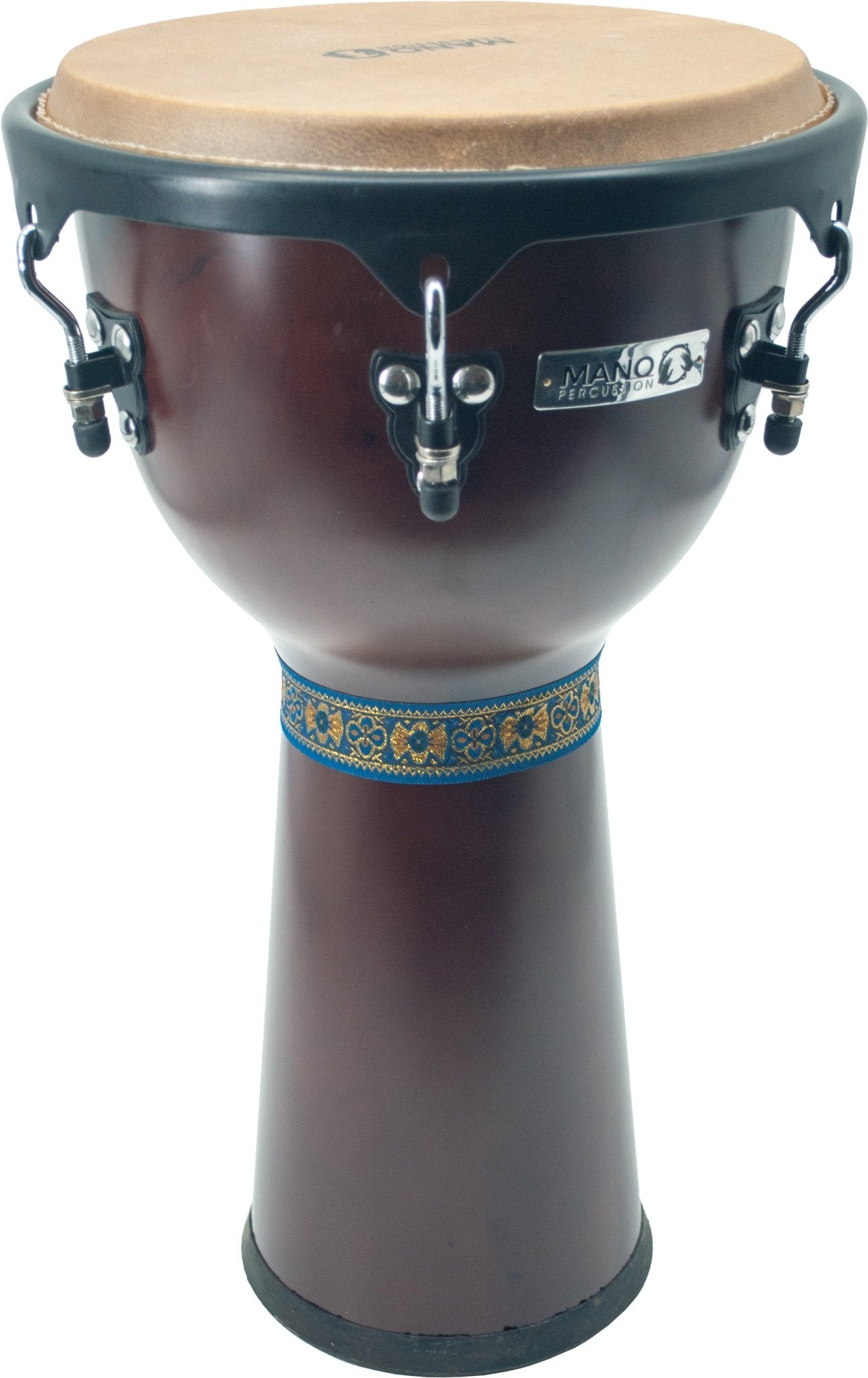 Mano Percussion 12" Djembe with Comfort Rim and Natural Skin Head, Brown by Coast Music
