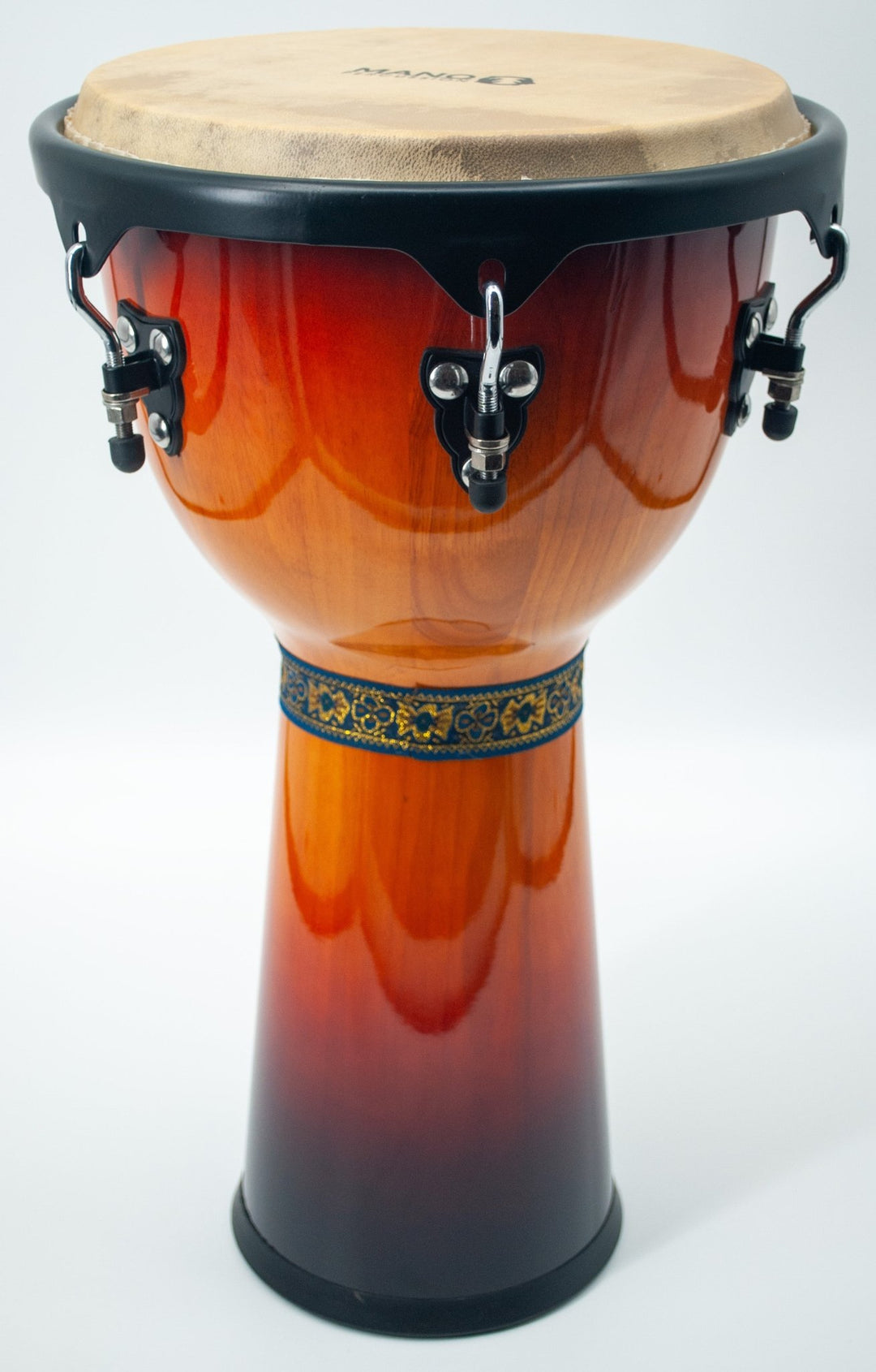 Mano Percussion 12" Djembe with Comfort Rim and Natural Skin Head, Sunburst by Coast Music