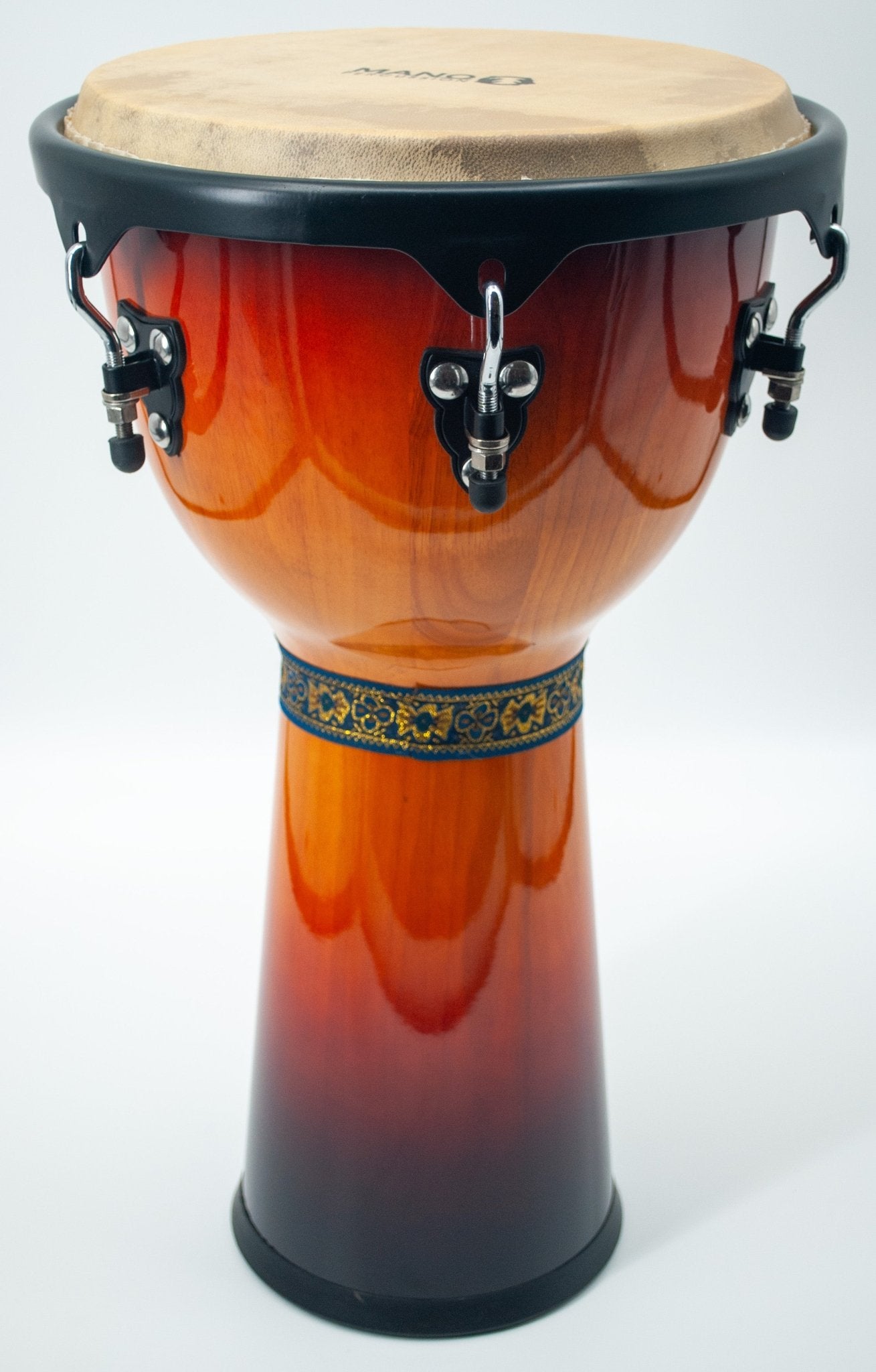 Mano Percussion 12" Djembe with Comfort Rim and Natural Skin Head, Sunburst by Coast Music