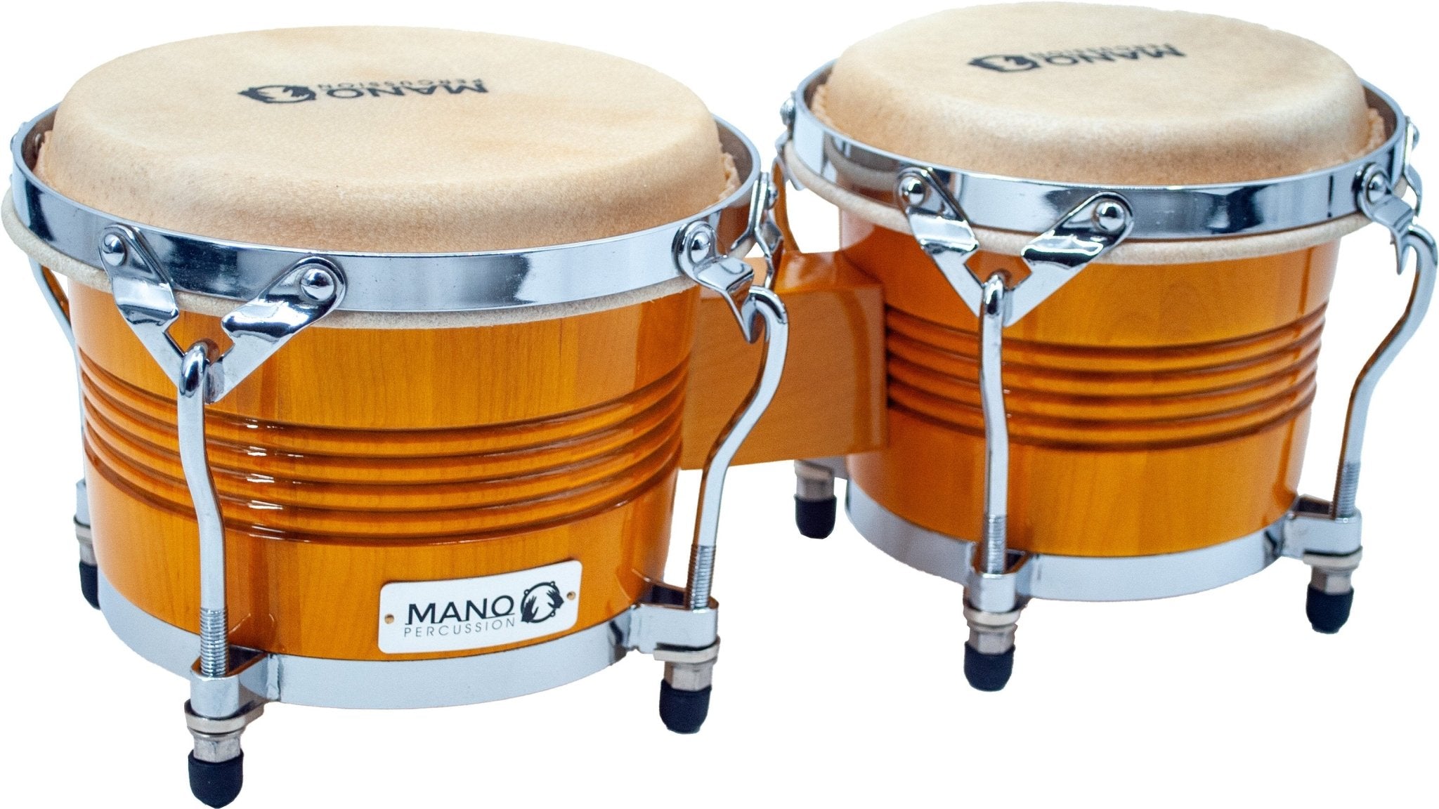 Mano Percussion 7” & 8” Bongo Set With Traditional Rims, Natural by Coast Music