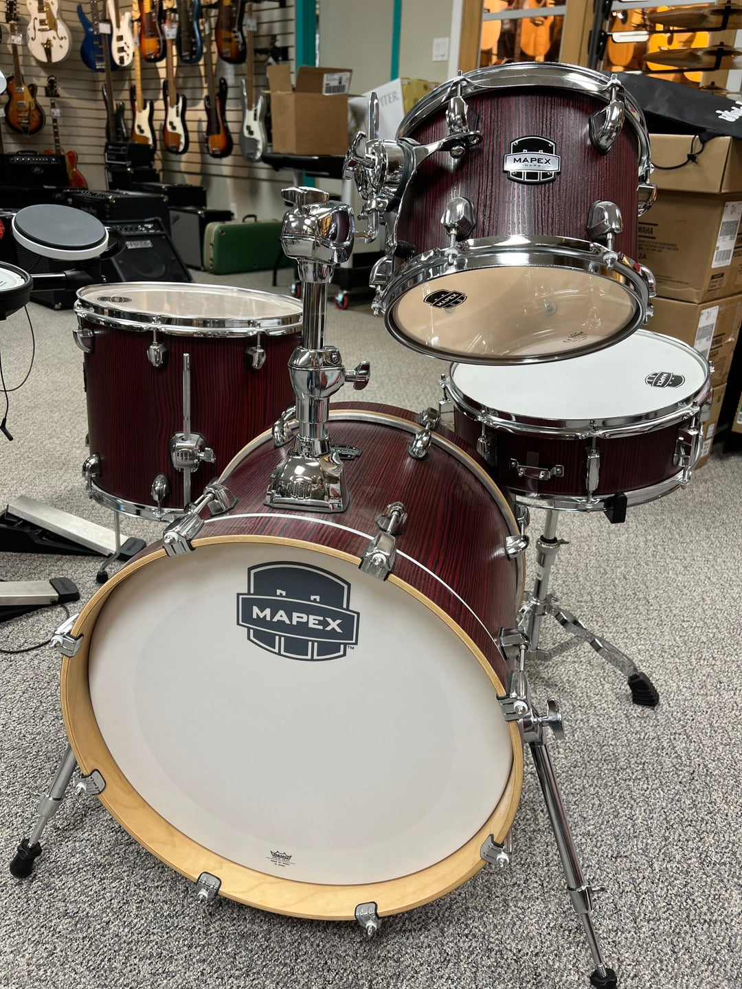 Mapex Mars 4 - Piece Bop Shell Pack (18,10,14,SD) - Bloodwood (Floor Model) by Yorkville