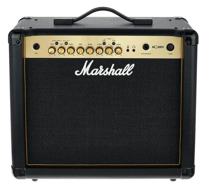 Marshall 30 - watt, 4 - channel 1x10" Guitar Combo Amplifier with 3 - band EQ, Digital Effects/Reverb, Line In by Erikson Music