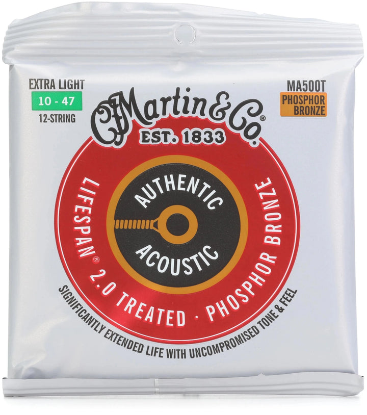 Martin Authentic Treated Acoustic Lifespan 2.0 Guitar Strings - 92/8 Phosphor by Martin Guitar Co.
