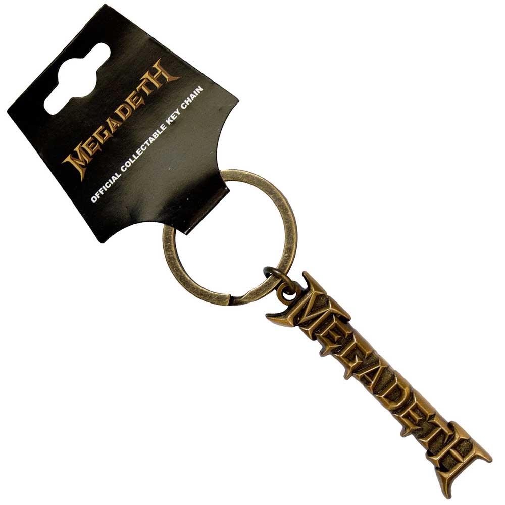 Megadeth Keychain: Gold Logo v2 by Rock Off Trade